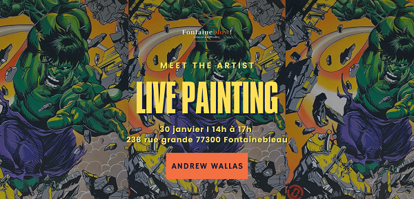Live-painting & meet the artist : Andrew Wallas, 30 janvier à partir de 14h